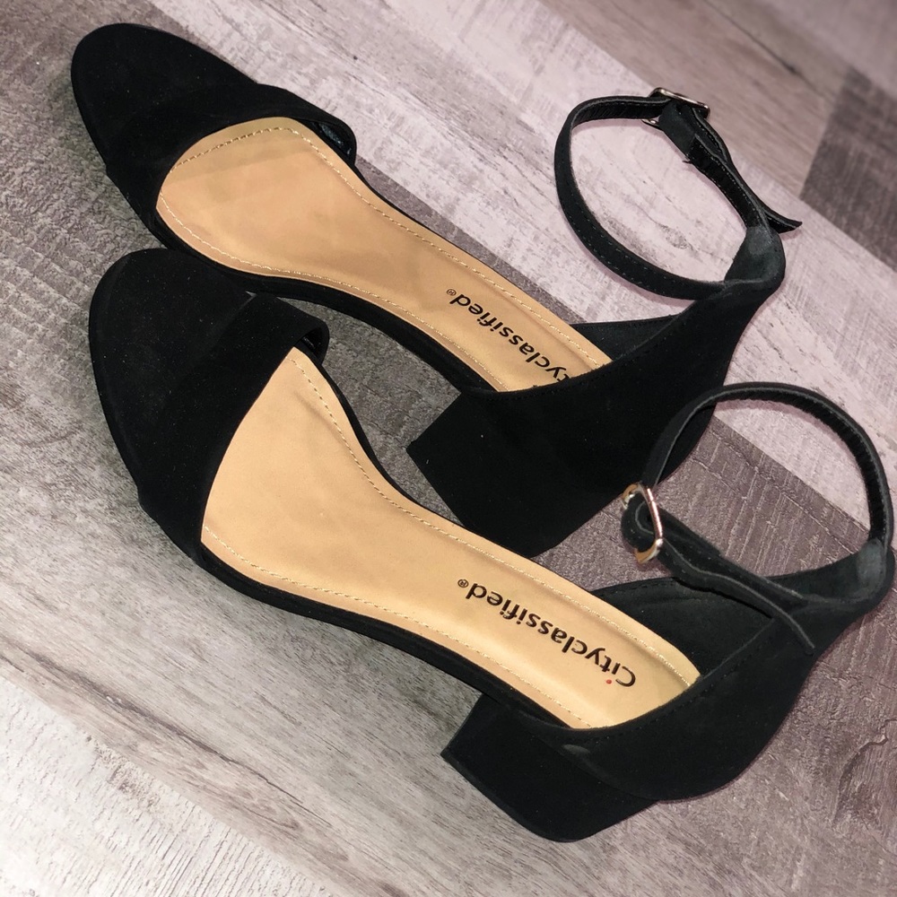 Suede Short Block Heel Sandal - Picture 3 of 4